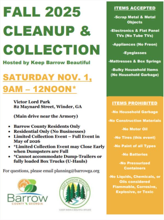 Barrow County Fall 2025 Cleanup
